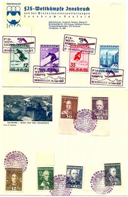 Poststück - Partie Poststücke Österr. I. Rep. mit FIS II - WHI/II - Heerführer - Künstlerhilfe etc., - Briefmarken und Ansichtskarten