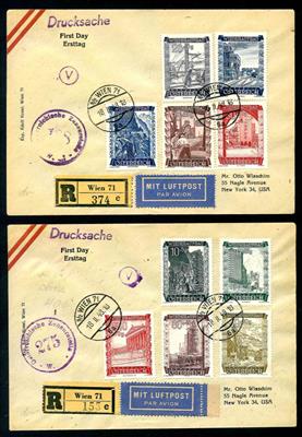 Österr. 1948 - Wiederaufbau auf - Briefmarken und Ansichtskarten