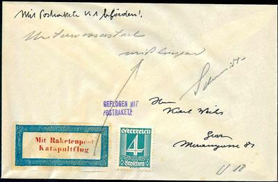 Schmiedl - Raketenpost: Unterwasser - Katapultrakete UK 1 aus 1933, - Briefmarken und Ansichtskarten