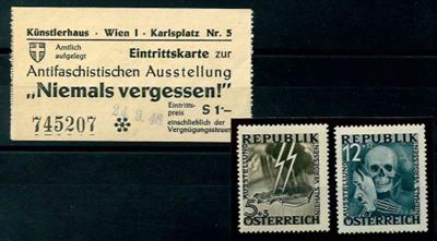 ** - Österr. BLITZ/TOTENKOPF - Totenkopf mit Gummiunebenh. sign., - Briefmarken