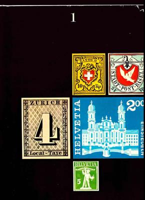 Buch "Schweizer Briefmarken" von M. Hertsch und Kurt Wirth in 2 Bänden, - Známky