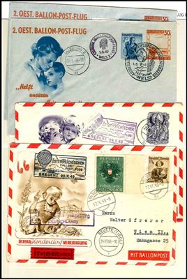 Partie Ballonpost Österreich ab 1948, - Briefmarken