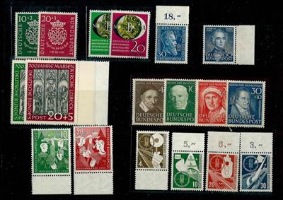 ** - BRD Nr. 121/22 u. 139/47 u. 153/54 u. 166/70, - Briefmarken