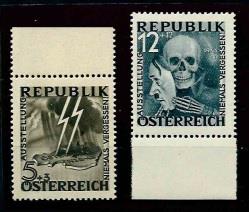 ** - Österr. - BLITZ TOTENKOPF (Randstücke) mit - Briefmarken