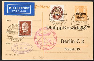 Poststück - Deutsches Reich-Luftschiff LZ127 Graf Zeppelin ORIENTFAHRT 1929 - Privat-Postkarte (PP4), - Stamps