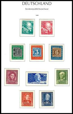 ** - Sammlung BRD 1949/2001 - u.a. Nr. 111/22 - 139/96, - Briefmarken