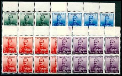 ** - Norwegen Nr. 191/94 je 2 x in Einheit zu 8 Stück, - Briefmarken