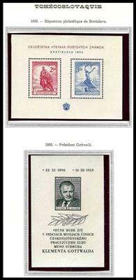 ** - Sammlung Tschechosl. ab 1945 -tls. detailliert gesammelt - u.a. Kelinbögen, - Stamps