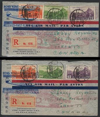 China 1937 "Hong Kong to San Francisco/Received - Briefmarken