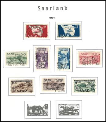 gestempelt - Sammlung Saarland mit etwas Franz. Zone, - Stamps