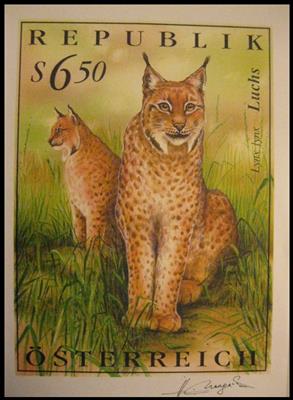 Großentwurf zur Luchs-Marke auf - Stamps