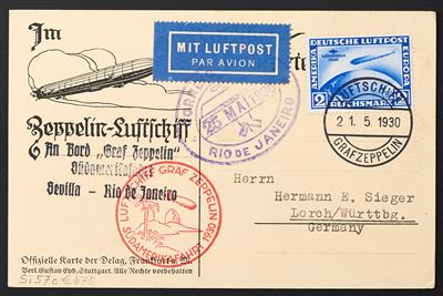 Zeppelinpost - 2 Prachtbriefe (Sieger - Briefmarken