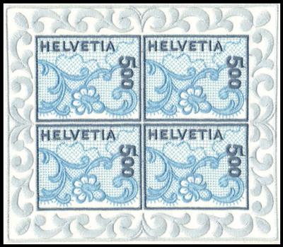 ** - Schweiz - 2 Stück Stickereimarken - Kleinbogen, - Stamps