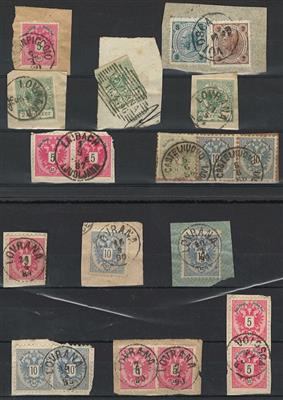 Ö. Sammlungen Briefstück/gestempelt - 1850/90 Küstenland: kleine Partie Abstempelungen, - Známky