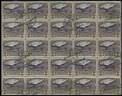 Österreich gestempelt - 1908 5 Kronen im 25er Bogen, - Briefmarken