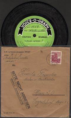 Österreich Poststück - 1959 "Ein Sprechender Brief" aus Wien mit Inhalt 1 Schallplatte zu 45 Up. M, - Známky