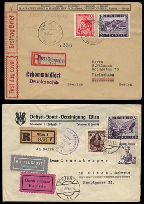 Ö 2. Rep Poststück - 1947/48 Spezail-Partie Poststücke mit Frankaturen der Freimarken "Rote Landschaft", - Briefmarken