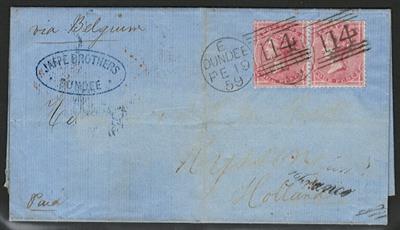 Poststück - Großbrit. Paar d. Nr.13, - Briefmarken