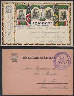 Poststück - Partie Österr. Feldpost WK I mit Tarnstempel - Malteser -Chirurgengruppe III, - Briefmarken