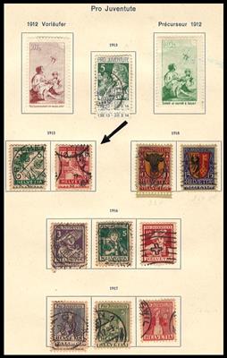 */gestempelt - Sammlung Schweiz Pro Juventute u. Patria ab 1912, - Briefmarken