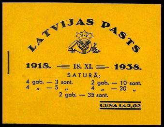 ** - Lettland 1938 Markenheftchen zur Staatsgründung, - Stamps
