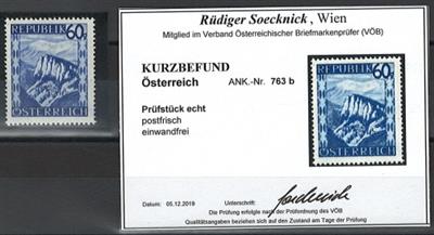 ** - Österr. Nr. 763b (reinblau), - Briefmarken