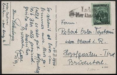 Poststück - Ausstellungsteil Mühlviertel "J/L", - Briefmarken