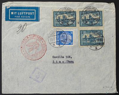 Poststück - D. Flugpost 1935/1939 nach Südamerika, - Francobolli