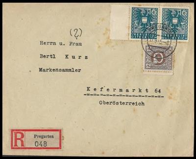 Poststück - Mühviertel Einschreibefernbrief mit rarer Mischfrankatur der West- und Ostzone, - Francobolli