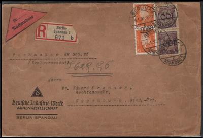 Poststück - Partie Belege D.Reich inkl. Ostmark und Feldpost dabei Kommandostab Dachau 3K, - Briefmarken