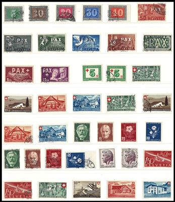 gestempelt/**/* - Sammlung Schweiz ca.1864/1963 u.a. mit PAX gestempelt, - Briefmarken