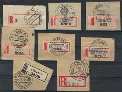 **/*/gestempelt/Poststück - Kl. Spezialpartie Tschechosl. 1937/48, - Briefmarken