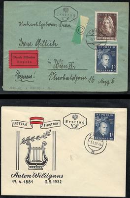 Grosses braunes SAFEPostkartenalbum mit FDC's von Österreich, - Briefmarken