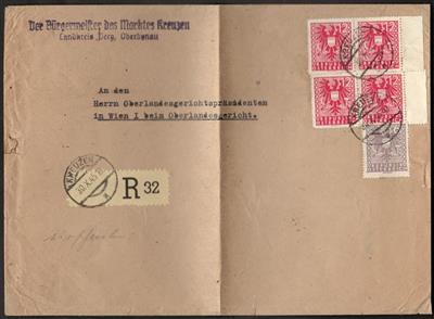 Poststück - 13 Ostzonenfrankaturen aus dem Mühlviertel meist über die Zensur, - Briefmarken