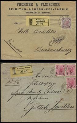 Poststück/Briefstück - Partie Poststücke Österr. Monarchie auc ca. 1892/1900 mit Rekopost, - Briefmarken