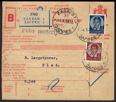 Poststück - Jugoslawien, - Stamps