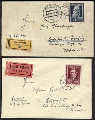 Poststück - Österr. I. Rep. - Kl. Partie Poststücke u. Kuverts aus der Ärzteserie, - Briefmarken