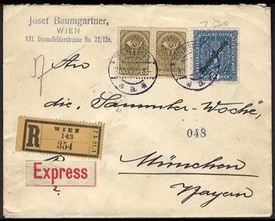 Poststück - Österr. Partie Poststücke ca. 1919/1924 dabei viel ins D.Reich, - Stamps