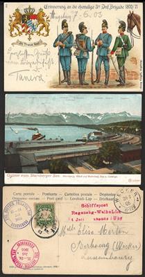 Poststück - 6 attraktive Ansichts/ Motivkarten Bayern Schiffspost Regensburg - Walhalla, - Briefmarken