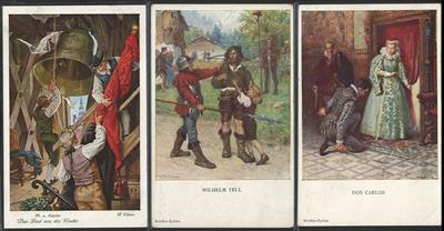 Poststück - Ca. 100 Motivkarten Schiller etc., - Briefmarken