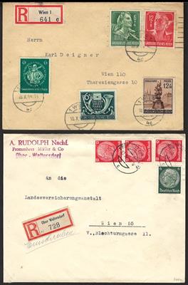 Poststück - Ostmark 9 Einschreibebriefe mit Sondermarkenfrank., - Stamps