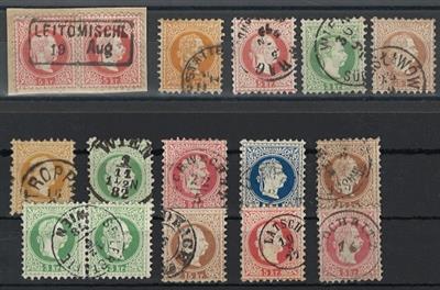 .gestempelt/Briefstück - Partie Abstempelungen auf Österreich 1850/1867, - Briefmarken