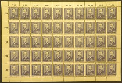 ** - Österr. Nr. 1015 (Auer Welsbach) - 100 Stück in 2 Bögen, - Briefmarken