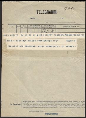 Poststück - Österr. I. Rep. - Telegramm - Briefmarken