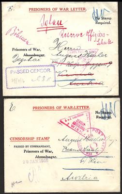 Poststück - Partie Kriegsgefangenenpost WK I von bzw. nach Österr., - Stamps