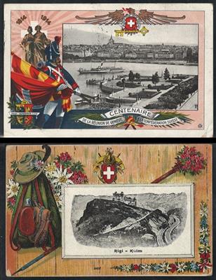 Poststück - Partie AK Schweiz u.a. mit Zeppelin über Neuchatel - div. Bundesfeier etc., - Motive- and postcards