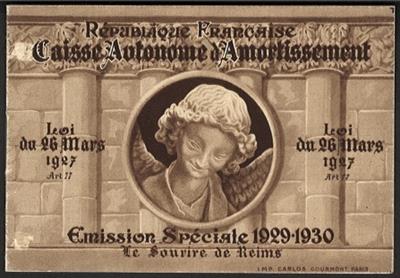 ** - Frankreich Markenheftchen der Nr. 248 ("Das Lächeln von Reims") mit 2 Heftchenblättern, - Známky