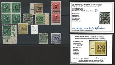 **/gestempelt - D.Reich - Kl. partie Infla bzw. Dienstm., - Briefmarken