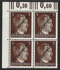 ** - Österr. 1945 - 1. Wiener Aushilfsausg. 3 Pfg. (ANK. Nr. (8) - 2 Viererbl., - Briefmarken