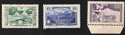 * - Schweiz Nr. 121/123 (Landschaften), - Briefmarken